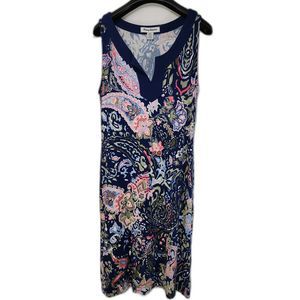 Tommy Bahama Blue Floral & Paisley Sleeveless Dress Size S